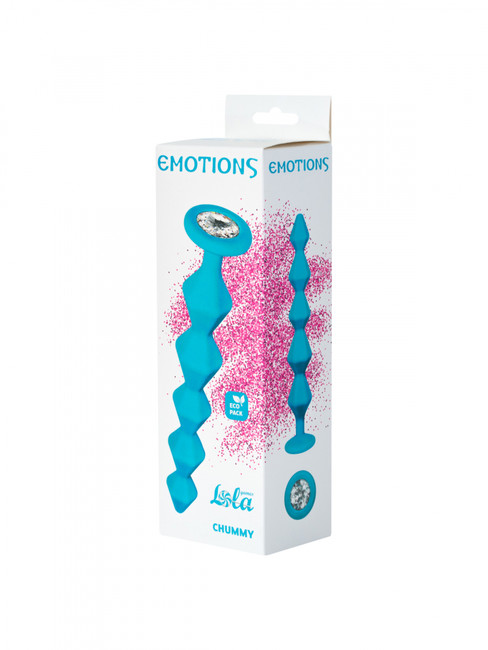 Анальная цепочка с кристаллом Emotions Chummy Turquoise