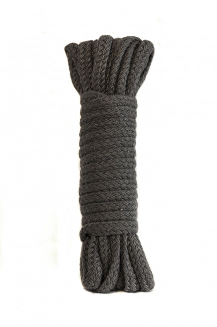 Черная веревка для связывания Bondage Rope Black (9 м , серый)