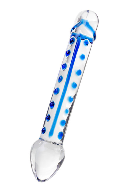 Двусторонний фаллоимитатор из стекла Sexus Glass, 20 см