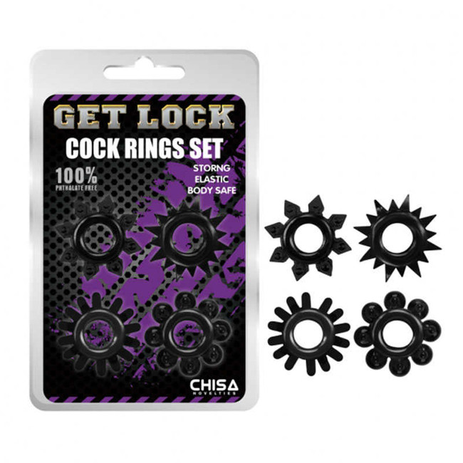 Набор эрекционных колец Cock Rings Set-black