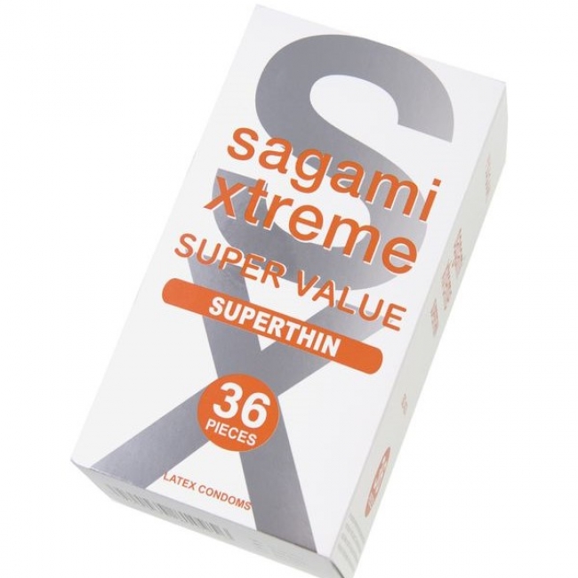 Презервативы Sagami, xtreme, 0.04, латекс, 19 см, 5,4 см, 36 шт.