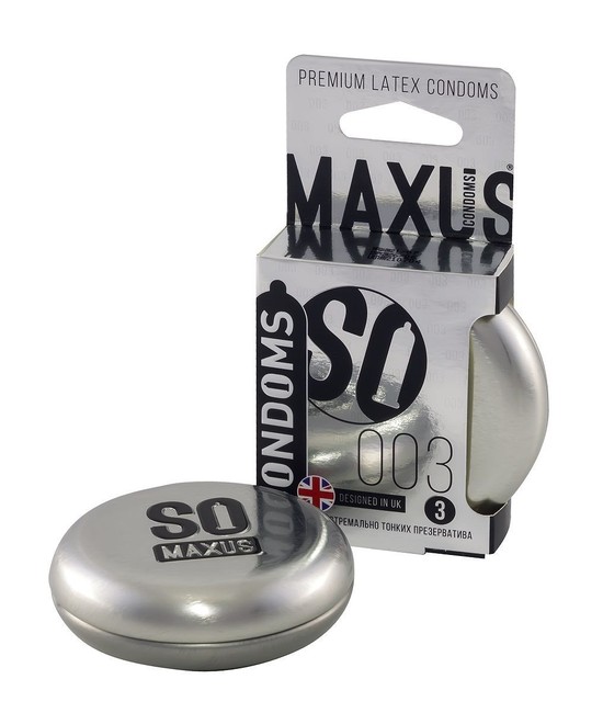 Презервативы MAXUS Экстремально тонкие 003 в  железном кейсе, 3 шт
