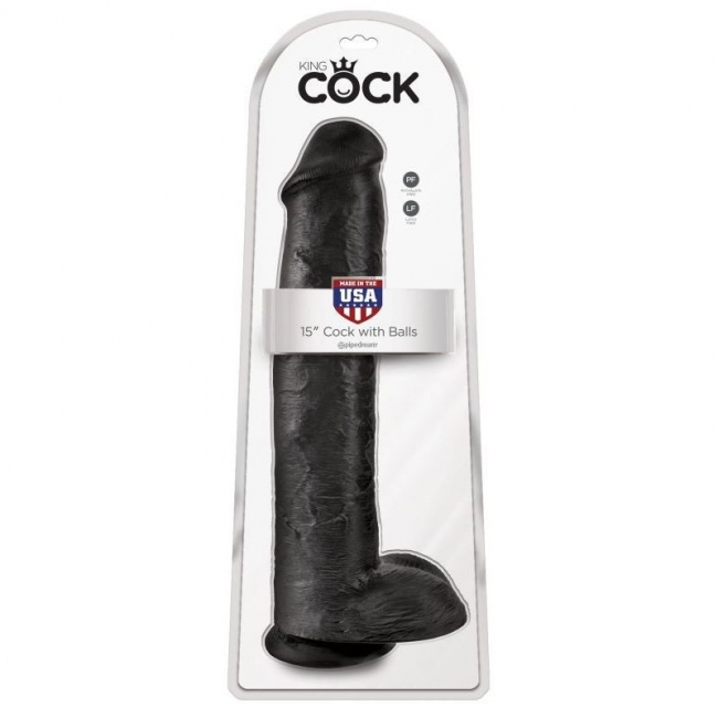 Фаллоимитатор-гигант черный King Cock 15 Cock with Balls