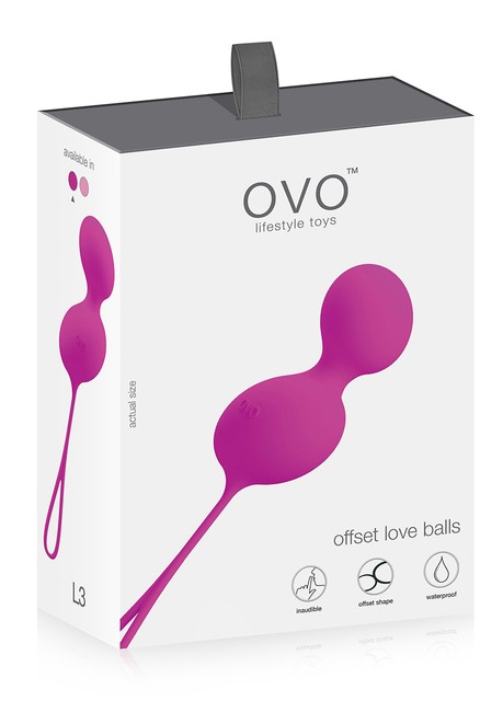 Вагинальные шарики из силикона Ovo L3 Love Ball Fuchsia