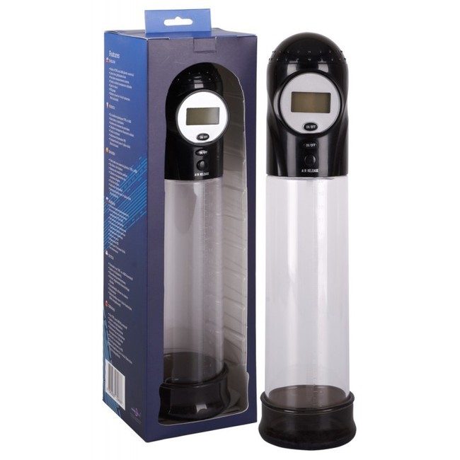 Автоматическая вакуумная помпа для пениса Auto Pump ( 21 см, прозрачный с черным)