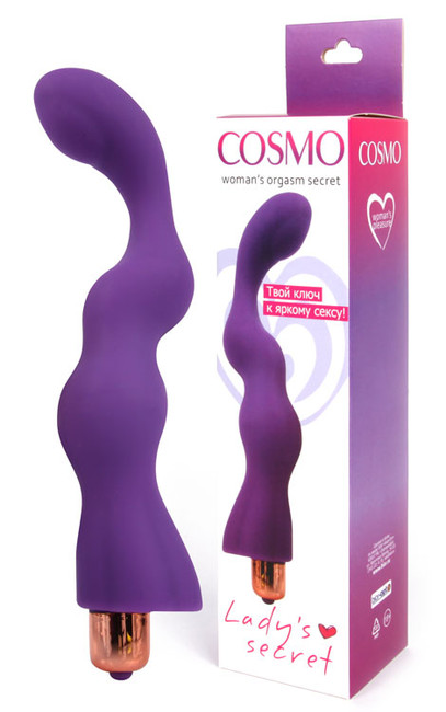 Изогнутый вибромассажер переменного диаметра Cosmo Lady's Secret, (18 см)
