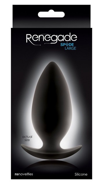 Большая анальная пробка для ношения Renegade Spade Large (9,5 см , черный)