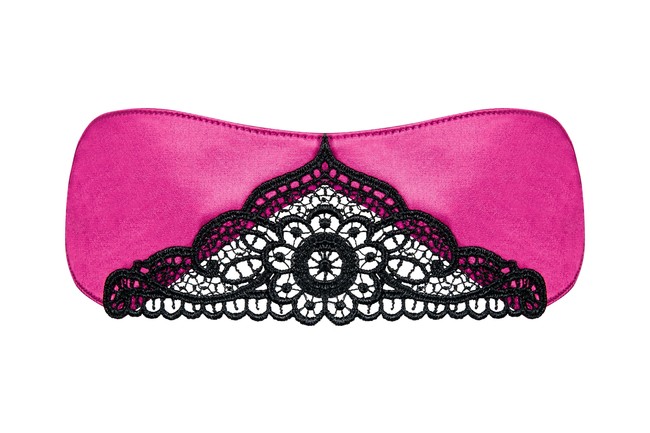 Малиновая атласная маска с кружевом на завязках Satinia Mask