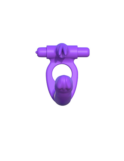 Эрекционное кольцо Silicone Double Penetrator Rabbit с анальным фаллоимитатором