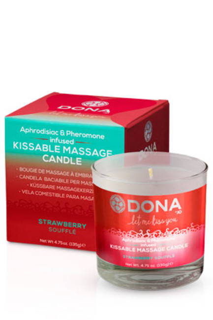 Массажная свеча для оральных ласк Dona Kissable Massage Candle Strawberry Souffle 135 г