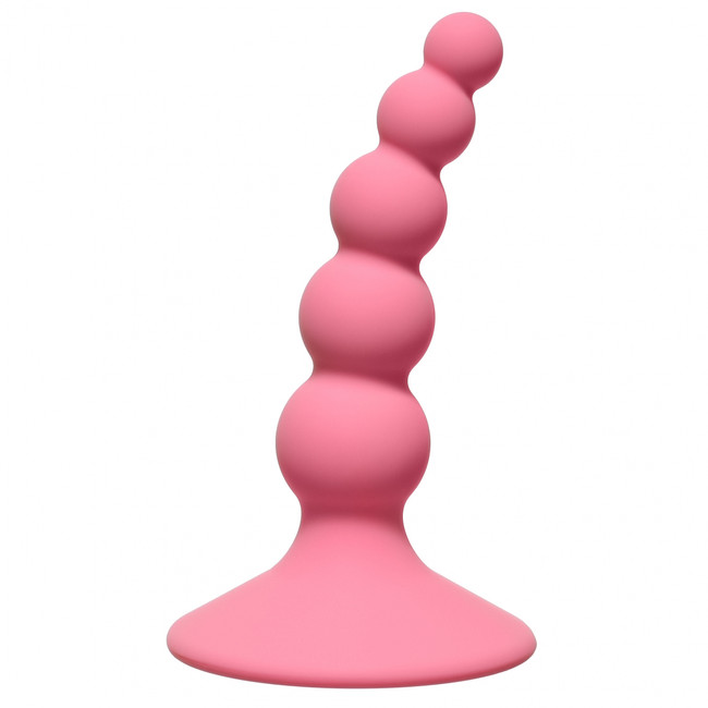 Изогнутый анальный стимулятор на присоске Curved Anal Plug (10 см , розовый)