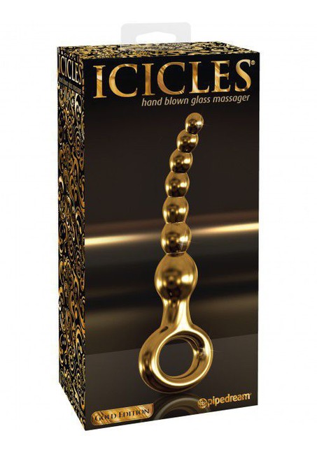 Анальный фаллоимитатор елочка Icicles Gold Edition G-Spot и P-Spot G09 золотой