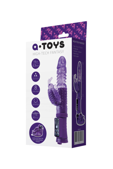 Фрикционно-ротационный стимулятор с клиторальным массажером A-Toys (4 режима вибрации и 4 ротации )