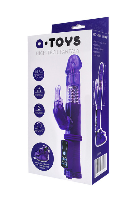 Вагинально-клиторальный вибратор с ротацией и креплением TOYFA A-TOYS (8 режимов)