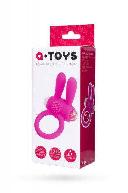 Эрекционное кольцо с ушками A-Toys (розовый)