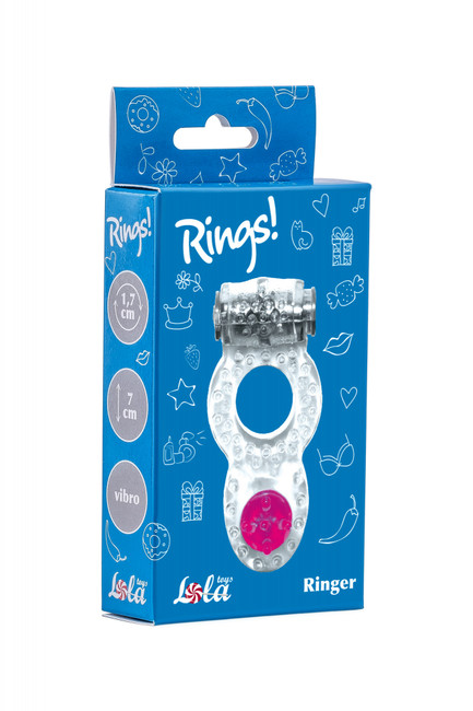 Эрекционное кольцо с вибрацией  Rings Ringer white