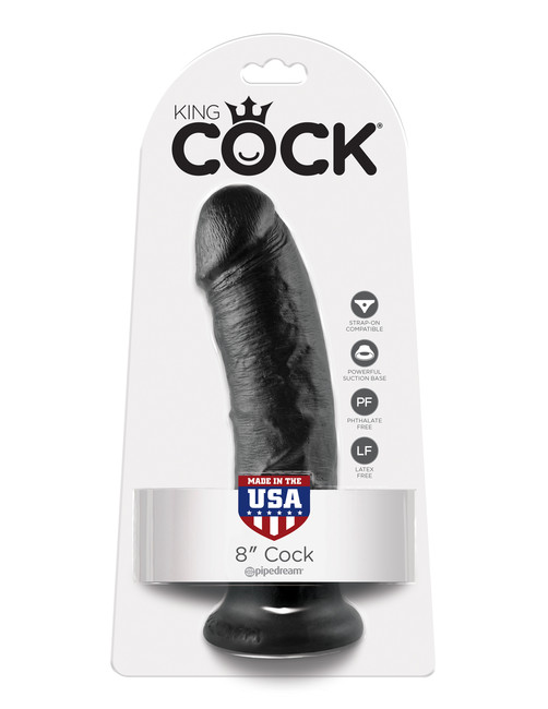 Черный фаллоимитатор с присоской King Cock 8 Cock