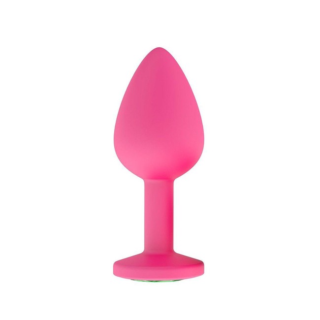 Маленькая розовая пробка с нежно розовым кристаллом ONJOY Silicone Collection