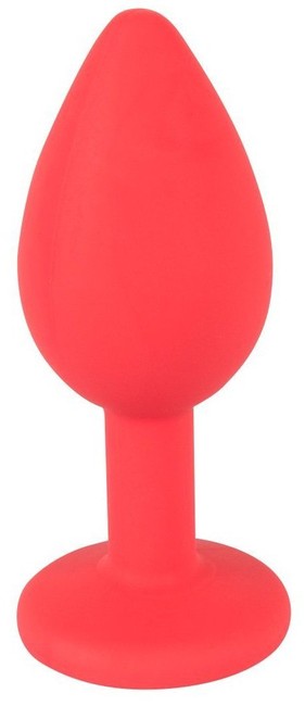 Средняя красная пробка с красным кристаллом ONJOY Silicone Collection